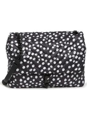 REBECCA MINKOFF Edie Nylon Jumbo Flap Shoulder Bag Crossbody Bag Polka Dot Zip